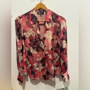 Jones New York Women Long Sleeve Blouse, Size 14, Floral, Excellent Condition!